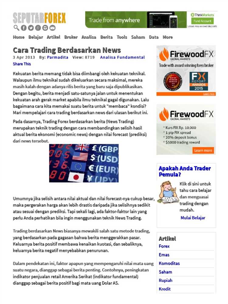 Berita yang mempengaruhi forex