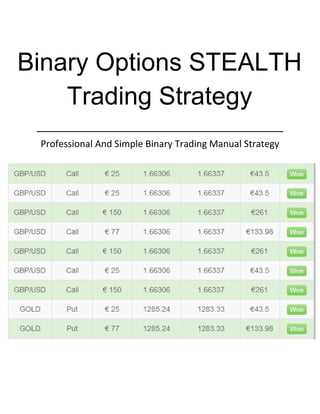 Binary options trading plan