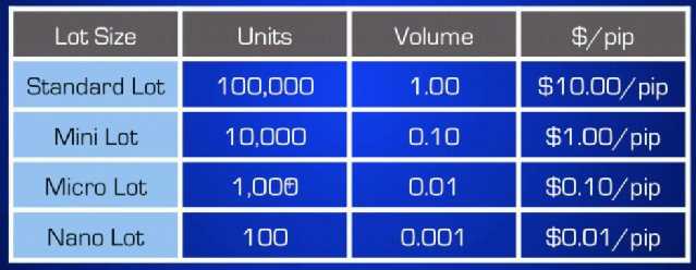 What is a lot size in forex